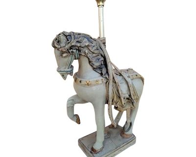 Vintage Leather Carousel Horse Signed by Teresa Corning