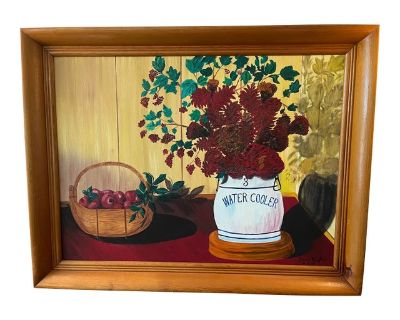 Nothing like a pop of Red, to bring any room to life! This painting is so warm and inviting. Looks like it was painted yesterday, but it s signed and dated 1968.. Dimensions 37 W 2 D 28 H Styles Mid-Century Modern Art Subjects Botanic Frame Type Framed Period 1960s Country of Origin United States Item Type Vintage, Antique or Pre-owned Shop Sustainably with Chairish Materials Oil Paint Conditio...