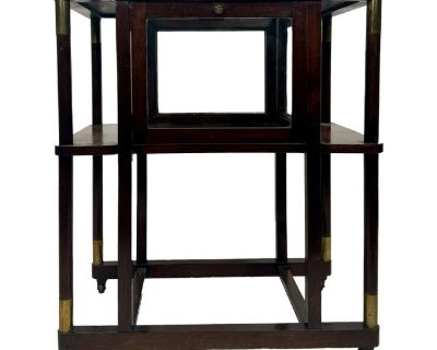 Vintage Austrian Wood and Brass Bar Cart