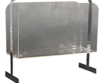 Mid 20th Century Milo Baughman Style Lucite and Chrome Mid-Century Modern Magazine Stand