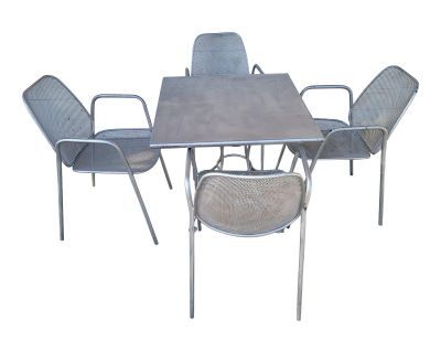 Vintage Aluminum Patio Table & 4 Chairs