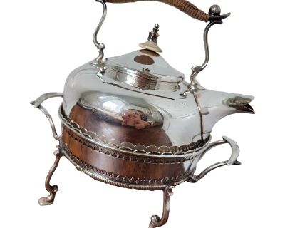 Early 20th Century English Silver Plated Tea Pot With Stand` - Set of 3