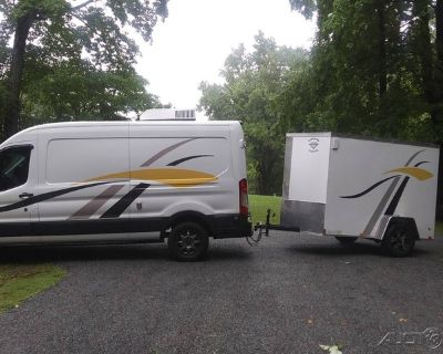 2019 Ford Transit 250 Full-Size Cargo Van with 2020 Diamond Cargo 5x8 Trailer