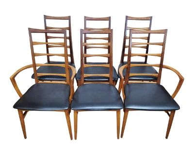 Set of 6 Niels Koefoed Mid-Century Modern Lis Teak Dining Chairs