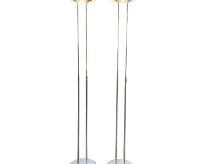 Modernist Chrome and Glass Estiluz Floor Lamp by Leonardo Marelli