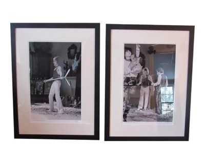 Late 20th Century Pair Photos of Rod Stewart and the Faces, Framed