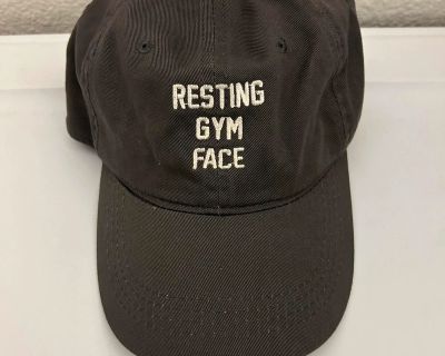 hat resting gym face embroidered dad hat