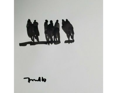 Contemporary Minimalist Figurative Acrylic Painting on Paper by Jose Trujillo