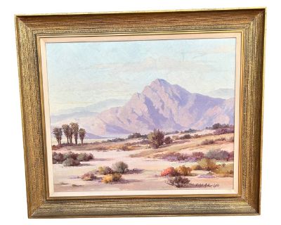 1940s Coachella Desert Ralph Arthur Lytle Original Oil on Canvas, Framed