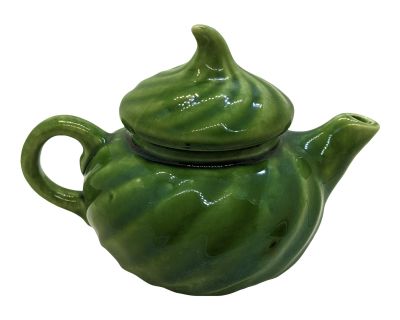 Mid 20th Century Kelly Green Irish Green Teapot With Lid Swirls Usa 265 Pottery