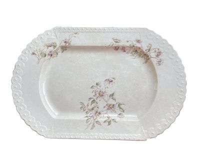 Antique Floral Ironstone Platter