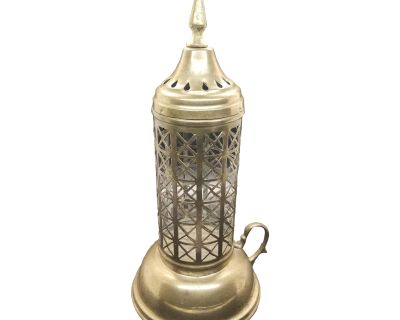 Vintage Solid Brass Room Light Candle Holder With Stunning Shadow Design, Made in Turkey