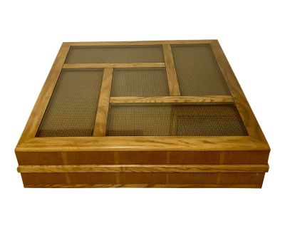 Late 20th Century Wood and Caned Square Coffee Table