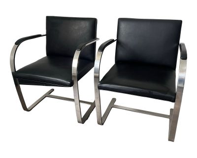 1960s Vintage Black Brno Style Chairs - a Pair