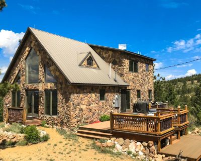Avg / night: $310. Secluded home on 5 acres with great mountain views, decks, wood stove & W/D | Located in Florissant, CO | 4.5 Stars | 3 Bed, 3 Bath | No Pets. No pets. Max 14 guests. Welcome to the home away from home of your dreams! This peaceful home with a traditional cabin layout is the perfect retreat for a family getaway or an escapade with your best friends! When you're not exploring ...