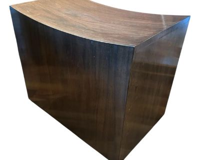 Dessin Fournir Curved Dark Brown Wood Sculptural Bench Seat designed by Gerard Beaumont