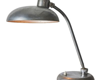 1940s Giovanni Michelucci Patinated Nickel Ministerial Table Lamp for Lariolux
