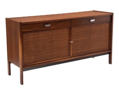 Sligh Lowry Furniture Mid Century Walnut Cane Credenza Jack Cartwright