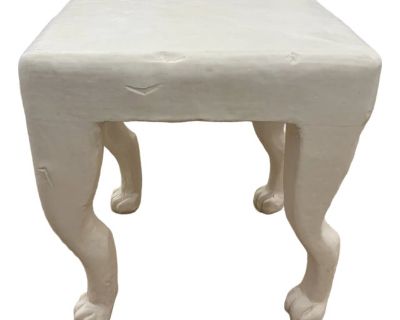 Vintage Signed John Dickinson San Francisco Square "Etruscan" Plaster Side Table / Occasional Table