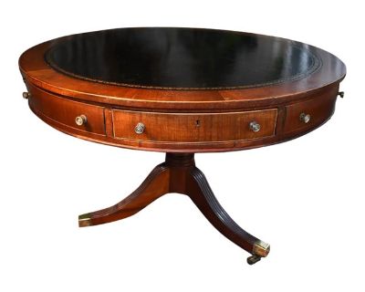 English Regency Drum or Rent Table of the Early 1800s