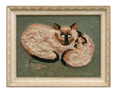 Siamese Cat Needlework, 1981