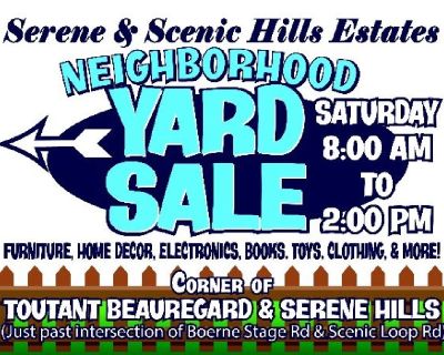 Huge Neighborhood Yard Sale - April 14 - Serene & Scenic Hills Estates