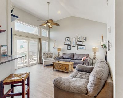 Avg / night: $187. Casa Pelicano - updated townhome with Gulf-view balconies, near Jamaica Beach | Located in Galveston, TX | 4.36 Stars | 2 Bed, 3 Bath | Pet-friendly. Dog-friendly. Max 5 guests. Enjoy Gulf views await at Casa Pelicano, a beautifully updated townhouse. Enjoy lovely vistas from two private balconies and relax amid the fresh coastal breeze. Both bedrooms feature direct access to...