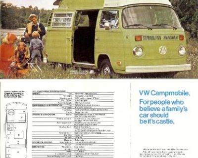 1977 Camper Spec Sheet, NOS MINT