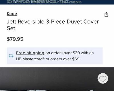 The Bay Kode queen duvet cover only no shams brand new missing pillow shams