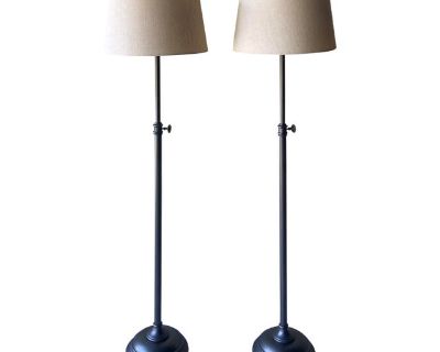 Pottery Barn Chelsea Metal Adjustable Floor Lamps - A Pair