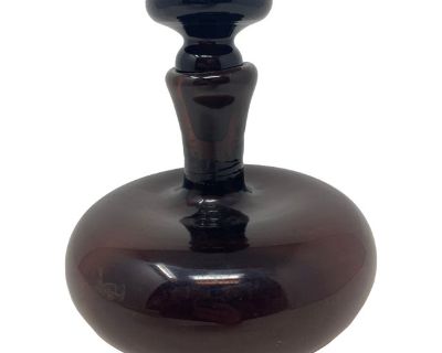 Mid Century Modern Purple Glass Ships Decanter