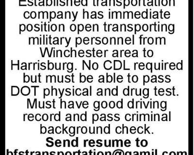 15 Passenger Van Driver