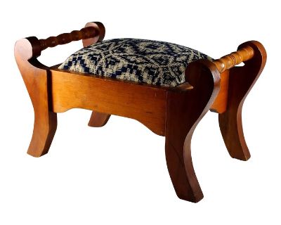 1940s Vintage Wood Ottoman Footstool