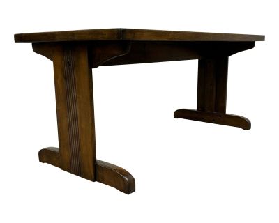 Vintage Rustic Trestle Campaign Style Cocktail or Coffee or Wine Tasting Table