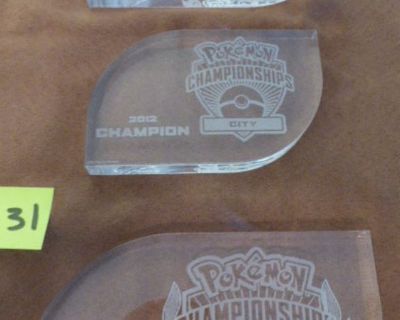 Pokemon Championship Glass Trophy Lot 231 232 233 234