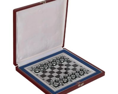 1980 Asprey & Co London Magnetic Chess Set in Case, Trustees Duke Edinburgh Fund