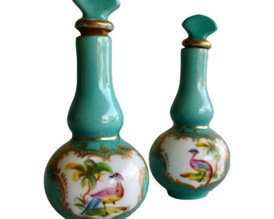 Pair of Sevres Style Perfume Bottles 19 Century