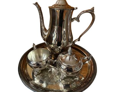 1950s International Silver Company Silver Plated 4 Piece Coffee Set