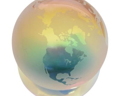 Blown Iridescent Art Glass Globe