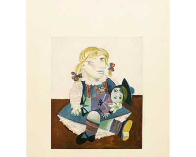 1957 After Pablo Picasso "Maya With Sailor Doll", Period Full-Color Print