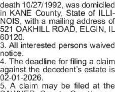 LEGAL NOTICE: STATE OF WISCONSIN,