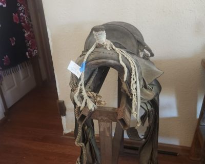 Antique Saddle and Saddle Stand
