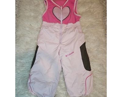 Columbia Pink Baby Toddler Snow Bibs With Heart Size 24M