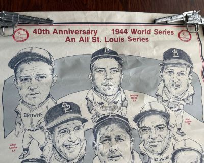 Vintage 22 x18 40th Anniversary of 1944 World Series Browns & Cards poster