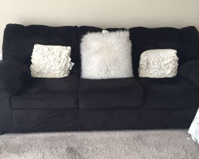 One year old 3-Seater Sofa and Queen size wooden bed with frame for Sale