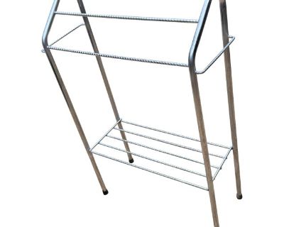 1980s Post Modern Chrome Freestanding Blanket or Towel Rack