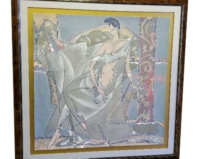 Yamin Young Serigraph Signed and Numbered "Asian Shadows" 239/275 Framed 1980s