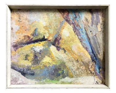 Original Signed 1950s Mid Century Abstract Expressionist Painting, Framed