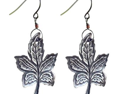 Sterling Silver Maple Leaves Earrings