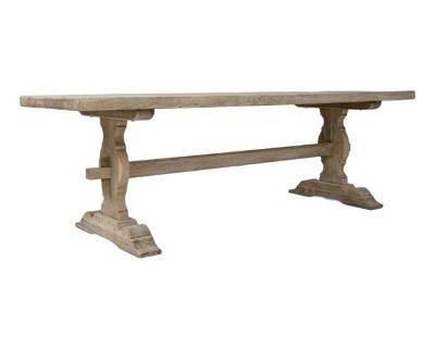 20th C. French Solid Oak Trestle Table - Antique Dining Room Table